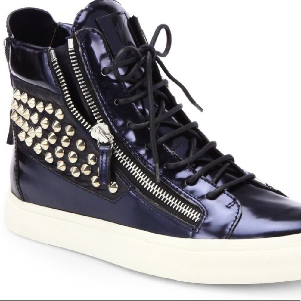Giuseppe Zanotti Navy Blue, studs, zipper shoes